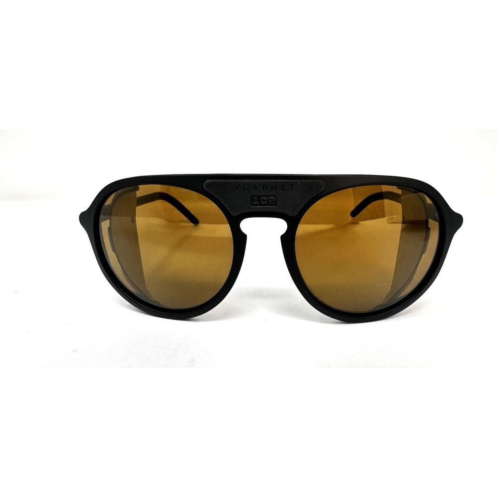Vuarnet Ice Round VL1709 0007 Matte Black Gold Sunglasses W/ Case